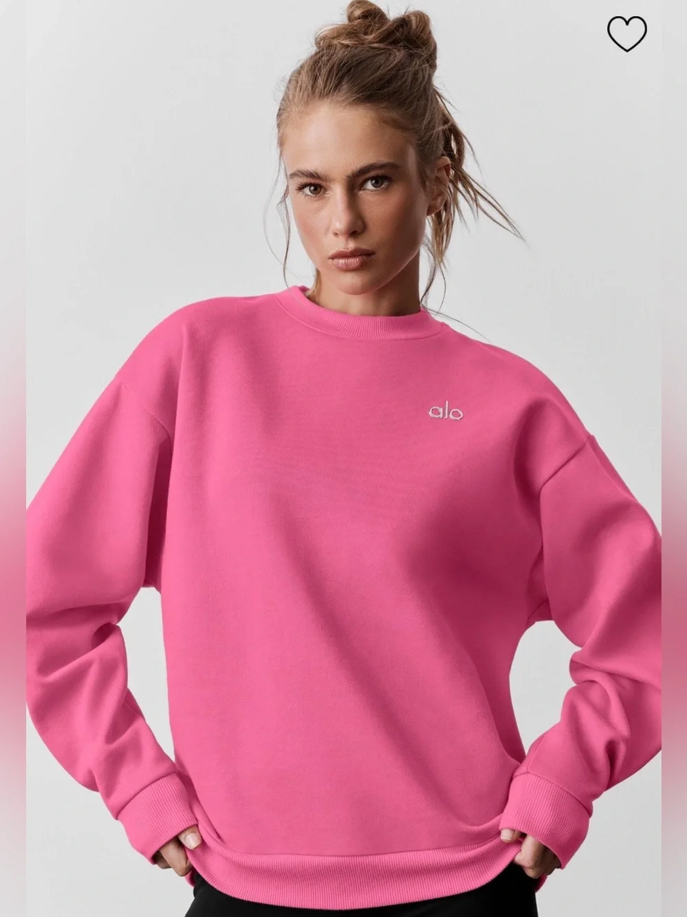 ALO Yoga Accolade Crew Neck Pullover- Paradise Pink